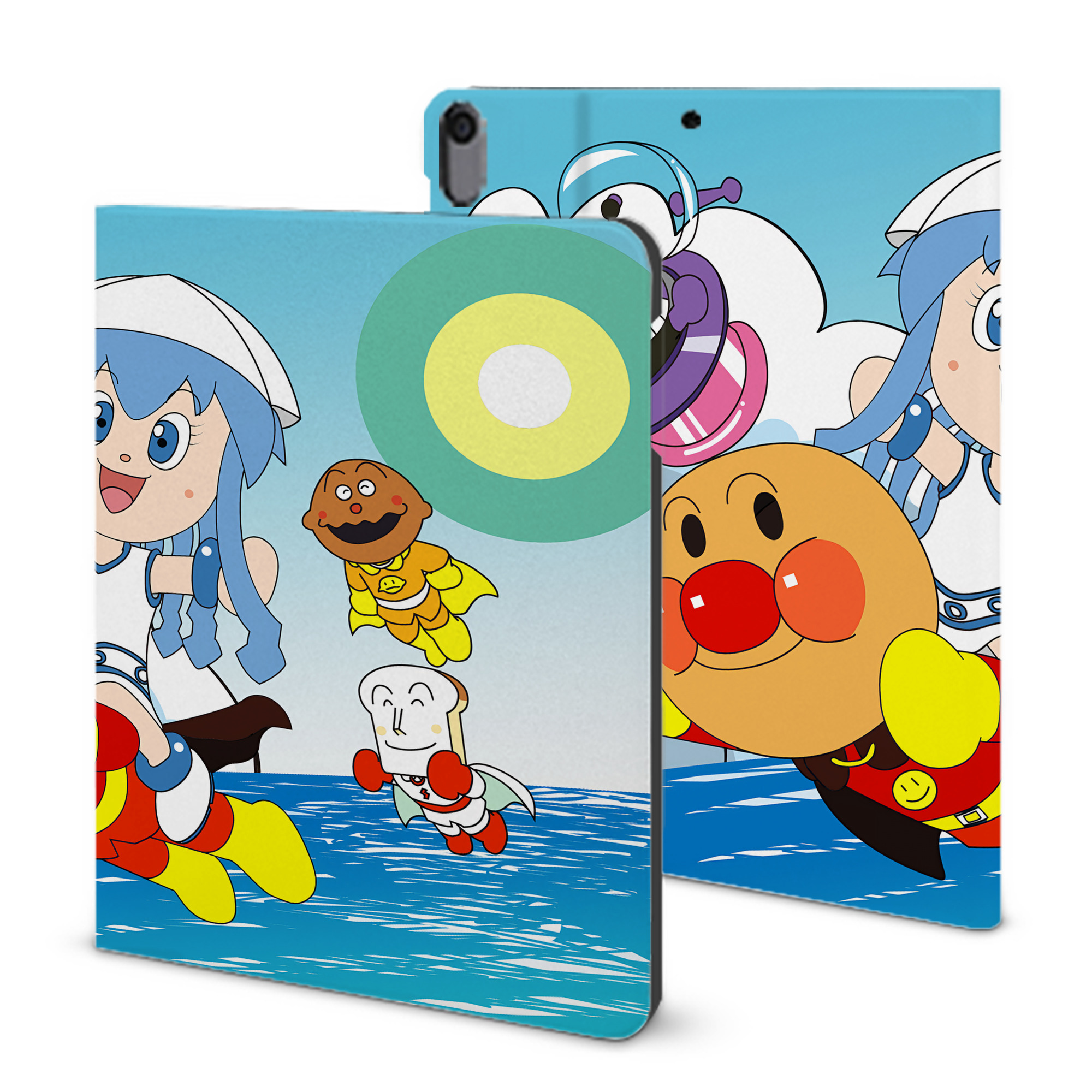 （画像用） アンパンマン Anpanman IPad ケース ブック型 PUレザー TPU 耐衝撃 軽量 薄型 ペン収納なし 全面保護 IPad 各モデル対応